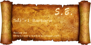 Sári Barbara névjegykártya