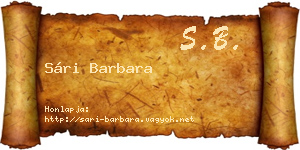 Sári Barbara névjegykártya